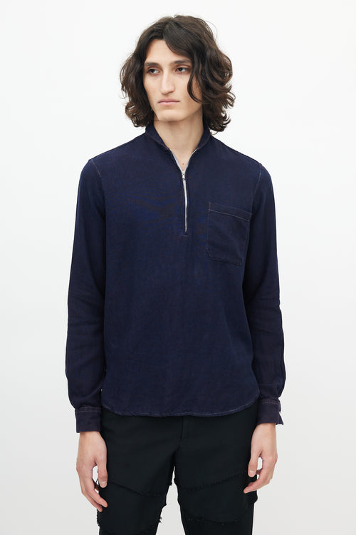 Our Legacy Navy Zip Top