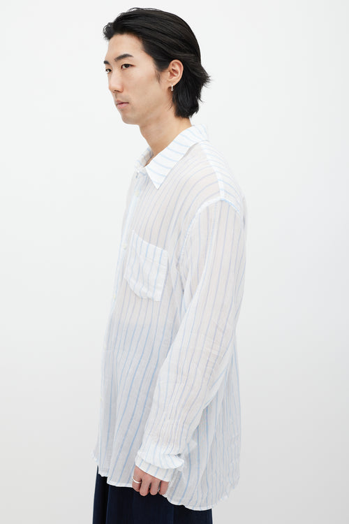 Our Legacy White 
Blue Striped Shirt