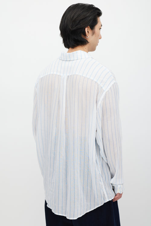 Our Legacy White 
Blue Striped Shirt