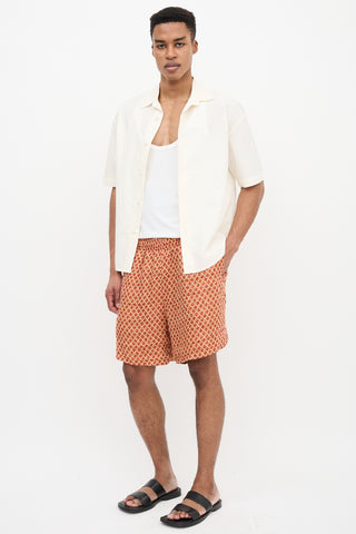 Our Legacy X Stussy Linen Geometric Laguna Shorts