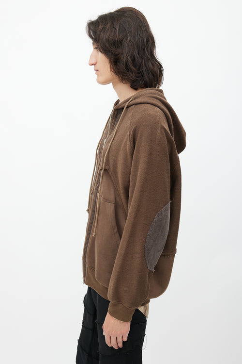 Song For The Mute Brown Reverse Zip Hoodie