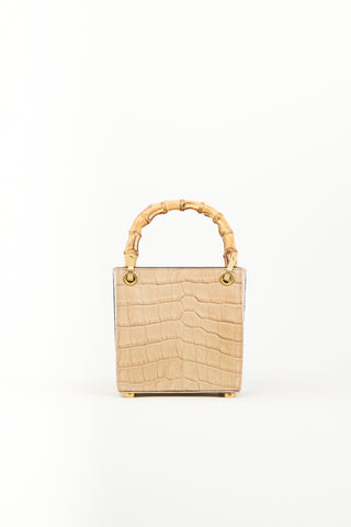 Outnumber Beige Faux Leather Bamboo Bag