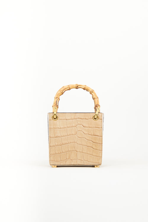 Outnumber Beige Faux Leather Bamboo Bag