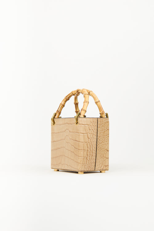 Outnumber Beige Faux Leather Bamboo Bag