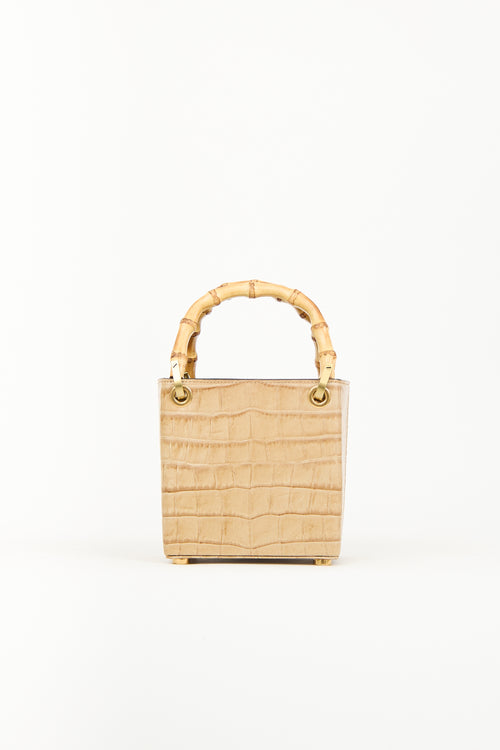 Outnumber Beige Faux Leather Bamboo Bag