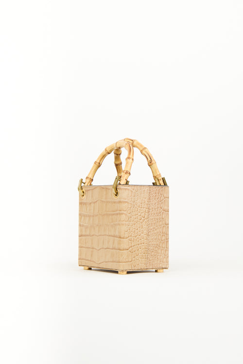 Outnumber Beige Faux Leather Bamboo Bag