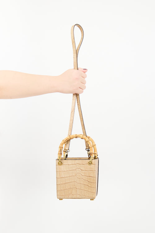 Outnumber Beige Faux Leather Bamboo Bag