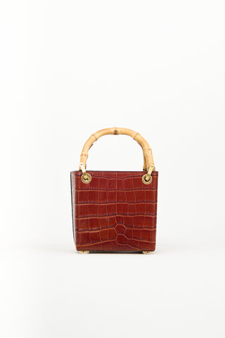 Outnumber Brown Faux Leather Bamboo Bag