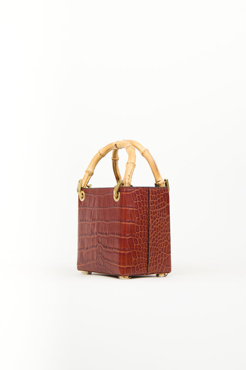 Outnumber Brown Faux Leather Bamboo Bag