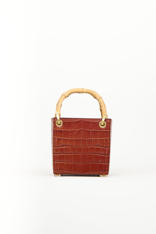 Outnumber Brown Faux Leather Bamboo Bag