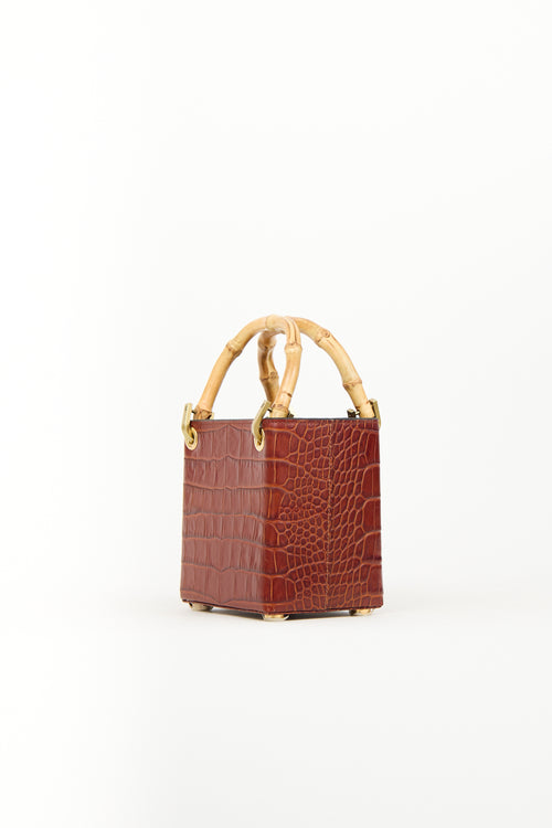 Outnumber Brown Faux Leather Bamboo Bag