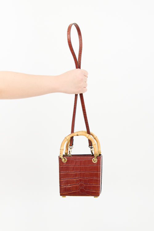 Outnumber Brown Faux Leather Bamboo Bag