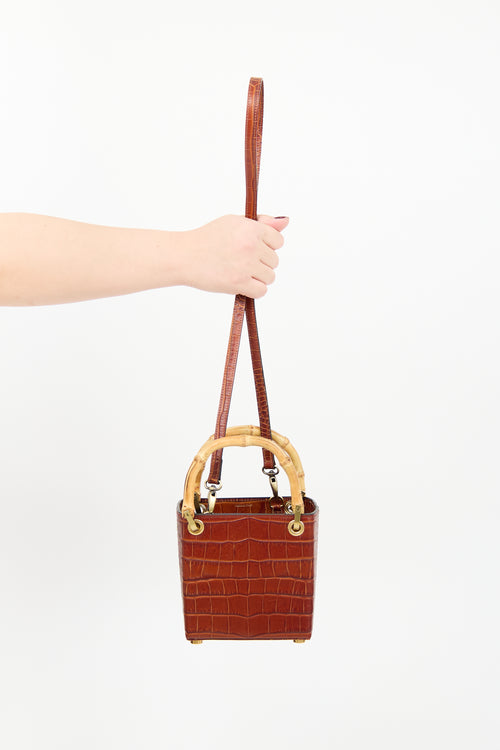 Outnumber Brown Faux Leather Bamboo Bag