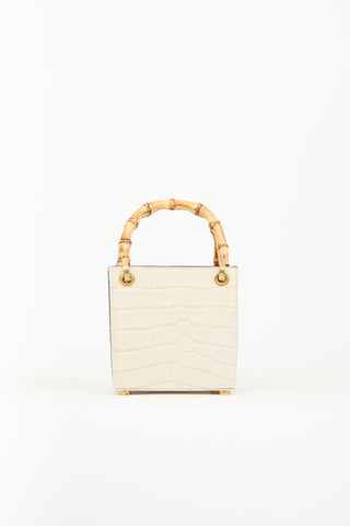 Outnumber Cream Faux Leather Bamboo Bag