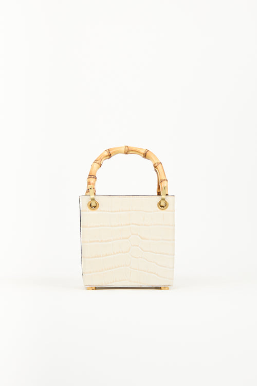 Outnumber Cream Faux Leather Bamboo Bag