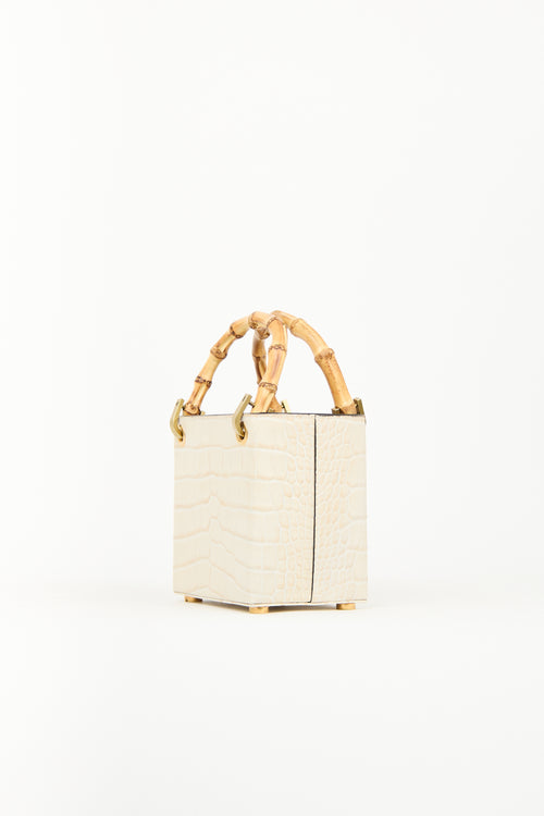 Outnumber Cream Faux Leather Bamboo Bag