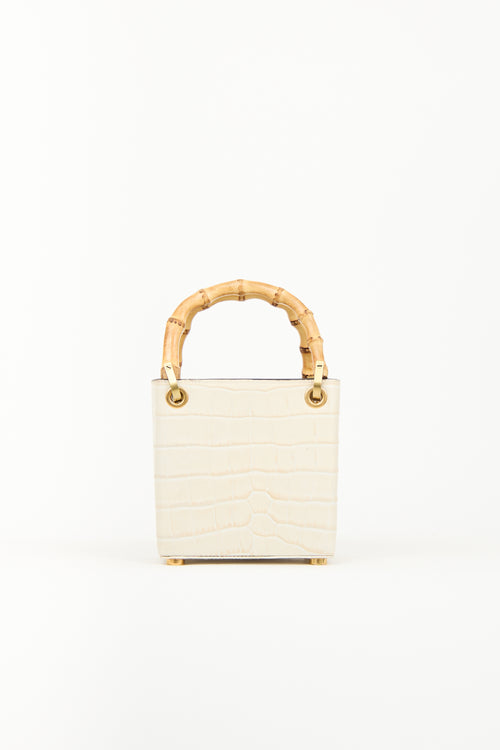 Outnumber Cream Faux Leather Bamboo Bag