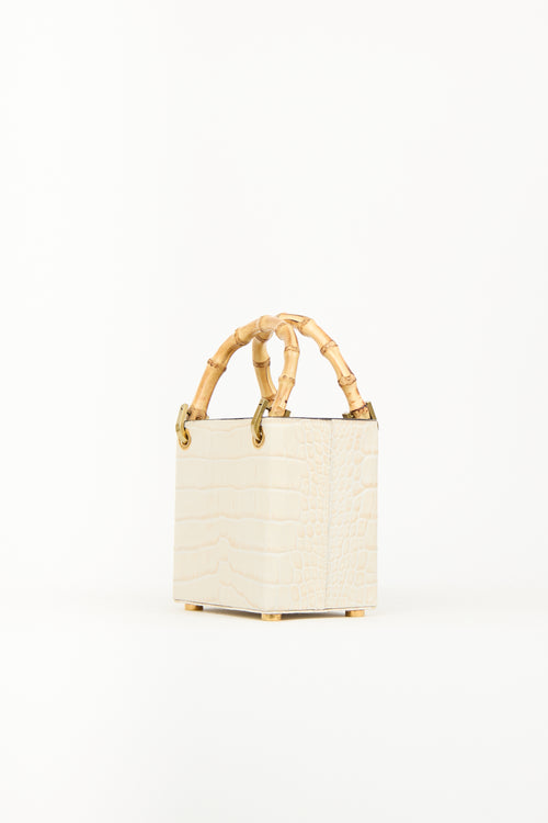 Outnumber Cream Faux Leather Bamboo Bag