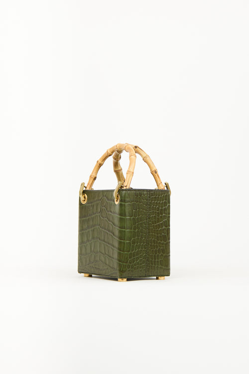 Outnumber Green Faux Leather Bamboo Bag