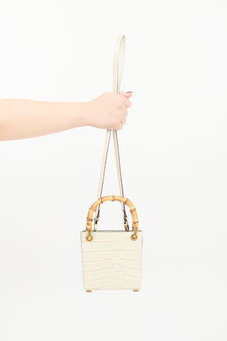 Outnumber Cream Faux Leather Bamboo Bag