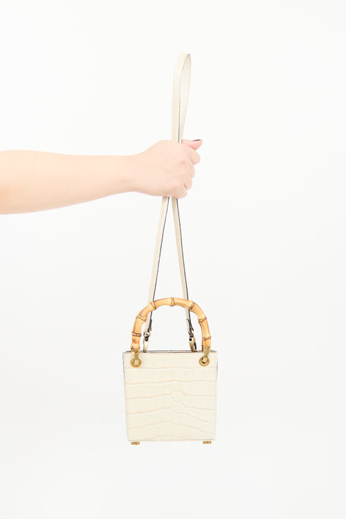 Outnumber Cream Faux Leather Bamboo Bag