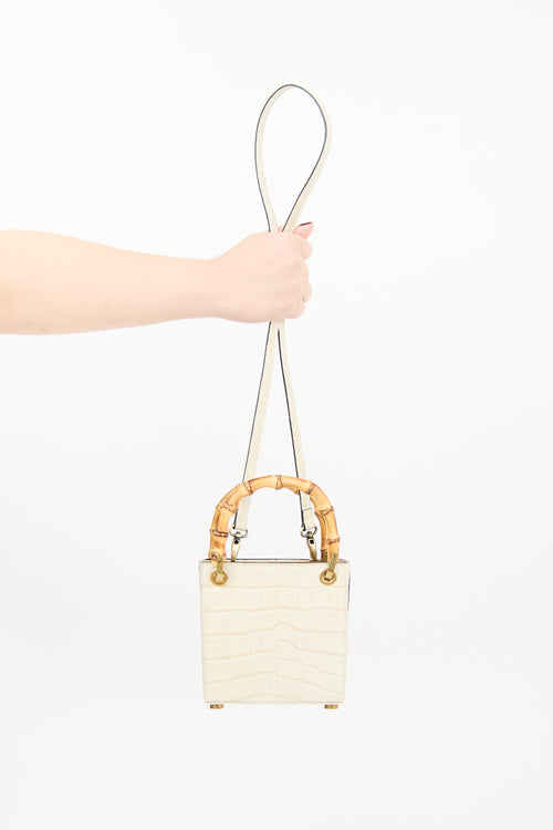 Outnumber Cream Faux Leather Bamboo Bag