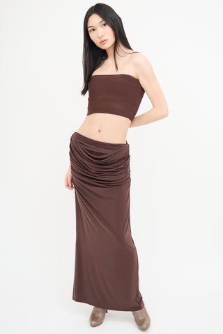 Paris Georgia Brown Raffy Maxi Skirt