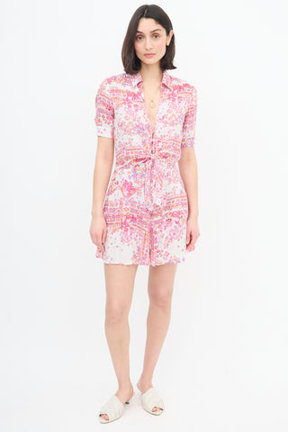 Poupette St Barth White 
Pink Floral  Romper