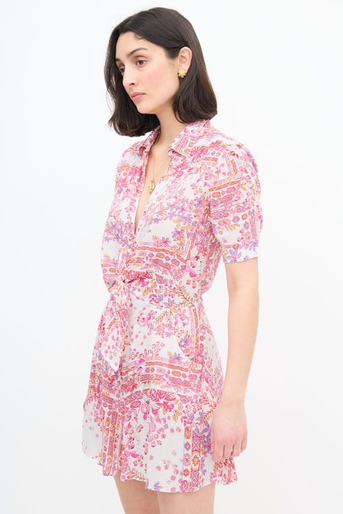 Poupette St Barth White 
Pink Floral  Romper