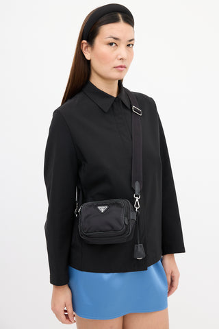 Prada Black Re-Nylon Crossbody Camera Bag