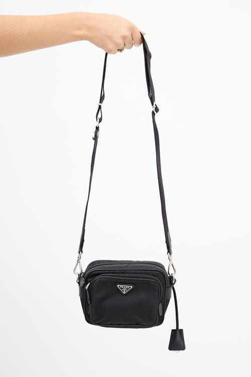 Prada Black Re-Nylon Crossbody Camera Bag