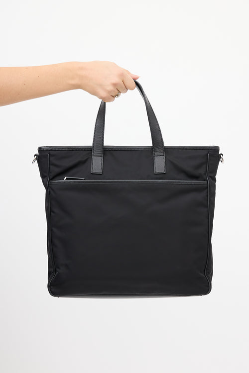 Prada Black Nylon Two Way Tote