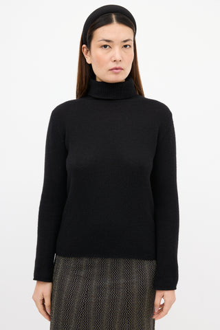 Prada Black Knit Turtleneck Sweater