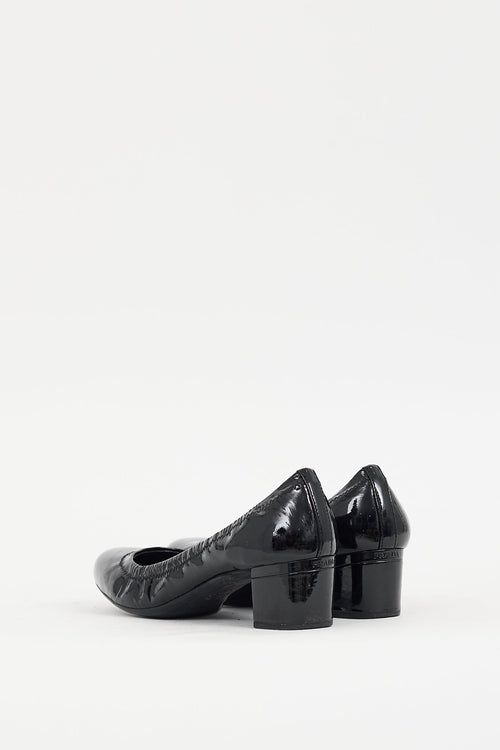 Prada Black Patent Leather Elasticized Pump