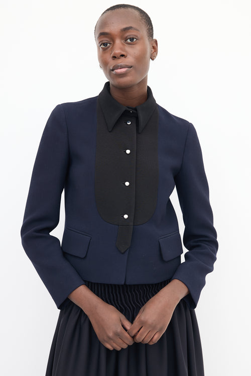 Prada Black 
Navy Cropped Jacket