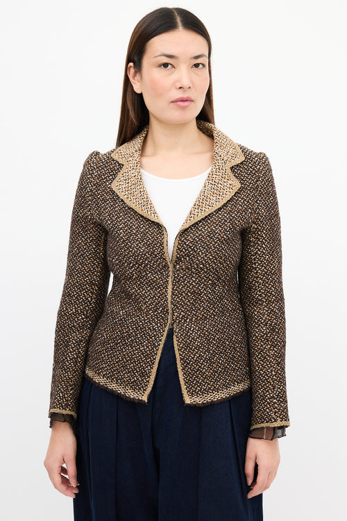 Prada FW 2000 Brown Melange Tweed Blazer