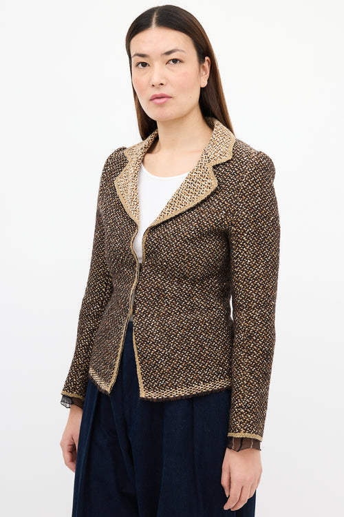 Prada FW 2000 Brown Melange Tweed Blazer