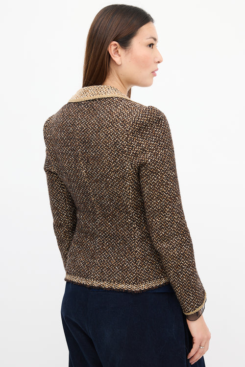 Prada FW 2000 Brown Melange Tweed Blazer