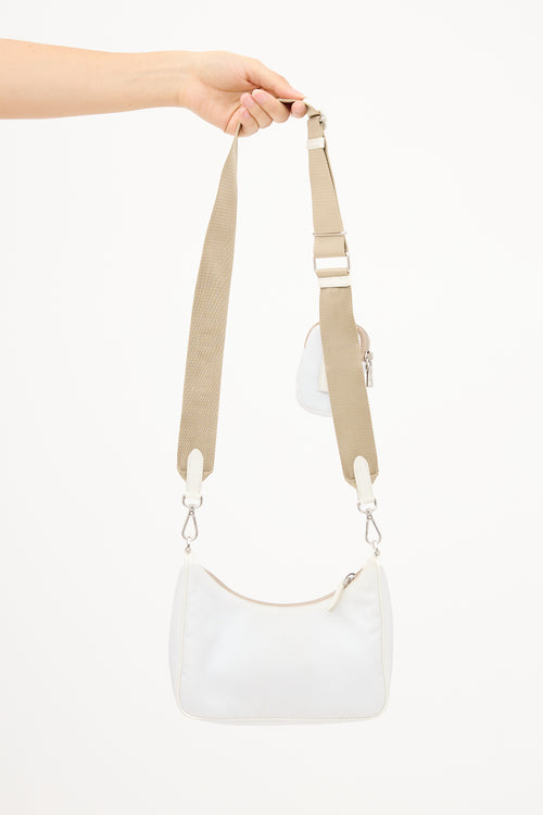 Prada White Re-Nylon Crossbody Bag