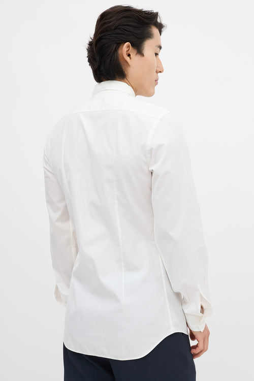 Prada White Satin Trim Shirt