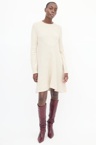 Proenza Schouler Cream Cashmere 
Wool Ribbed Dress