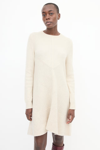 Proenza Schouler Cream Cashmere 
Wool Ribbed Dress