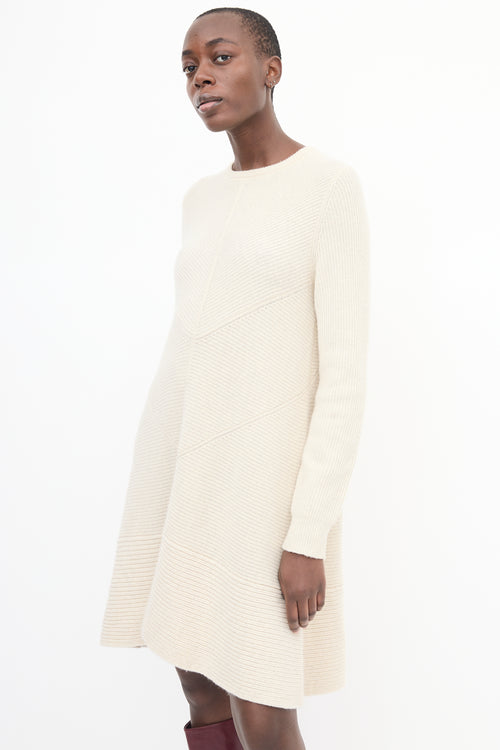 Proenza Schouler Cream Cashmere 
Wool Ribbed Dress