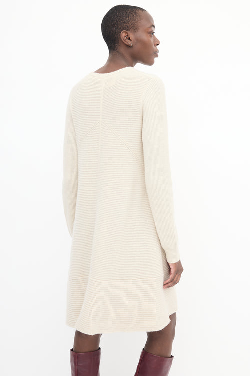 Proenza Schouler Cream Cashmere 
Wool Ribbed Dress