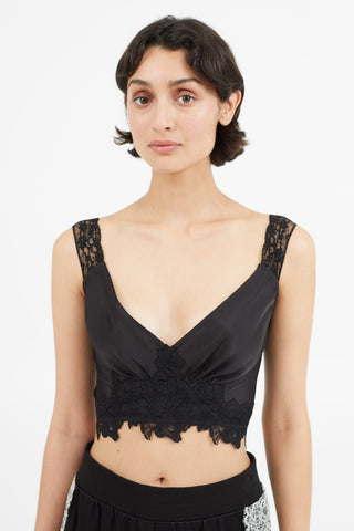 Paco Rabanne Black Lace Cropped Top