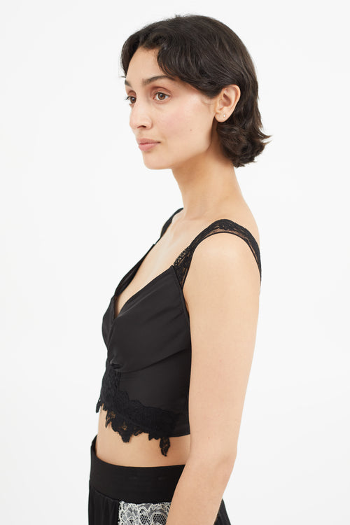 Paco Rabanne Black Lace Cropped Top