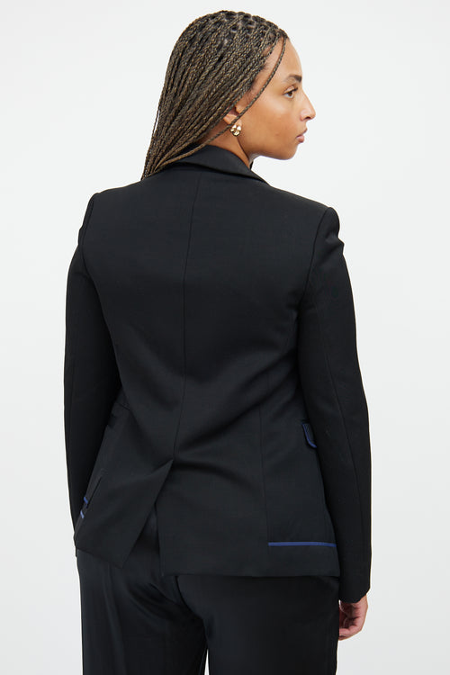 Paco Rabanne Black 
Blue Belted Blazer