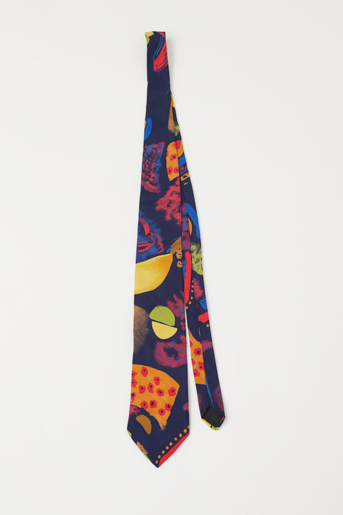 Paco Rabanne Navy 
Multicolour Abstract Tie