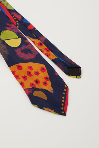 Paco Rabanne Navy 
Multicolour Abstract Tie