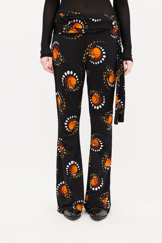 Paco Rabanne Black 
Orange Printed Pant